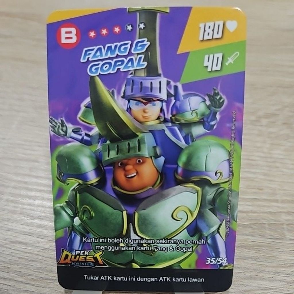 Monsta Galaxy Card Pek Quest Adventure Kartu Boboiboy Fang & Gopal Limited Edition