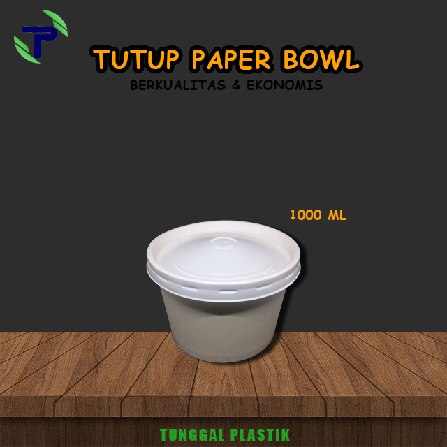 Tutup Paper Bowl 33 Oz 1000ml isi @25pcs / Lid Paper Bowl