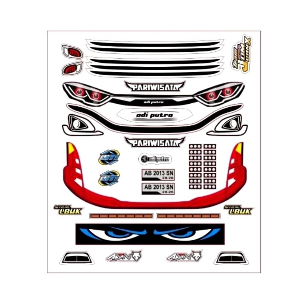 Stiker Lampu Miniatur Bus Jb3