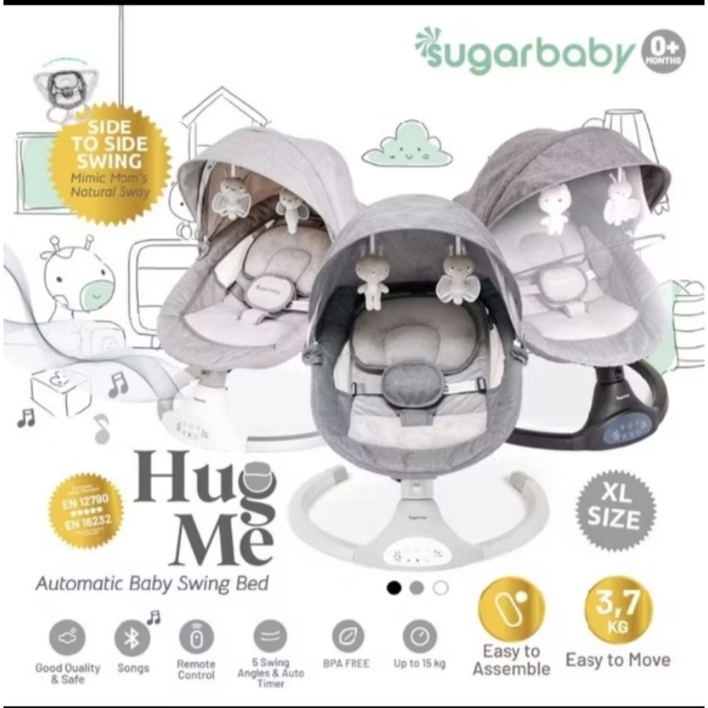 sugar baby huge  me automatic baby swing bed