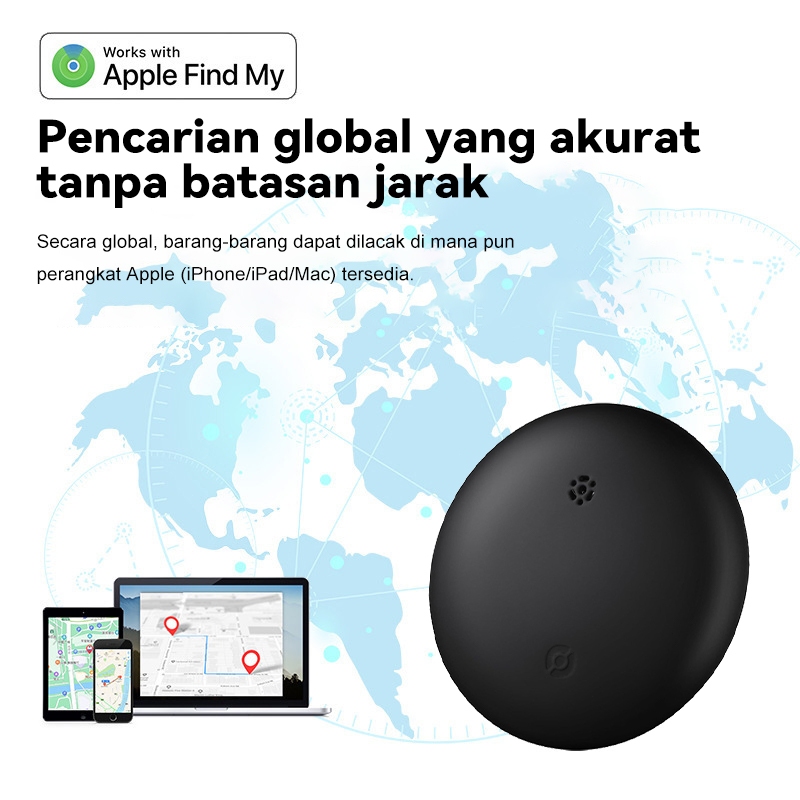 Smart Tracker Anti Hilang Find My IP67 | Pelacak Global 365 Hari | Dompet Tas Anak