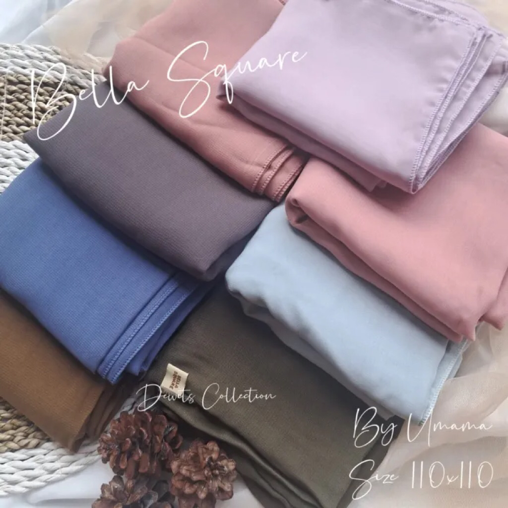 BELLA SQUARE PREMIUM BY UMAMA SCARF/JILBAB SEGIEMPAT POLOS,HIJAB BELLA SQUARE TERMURAH