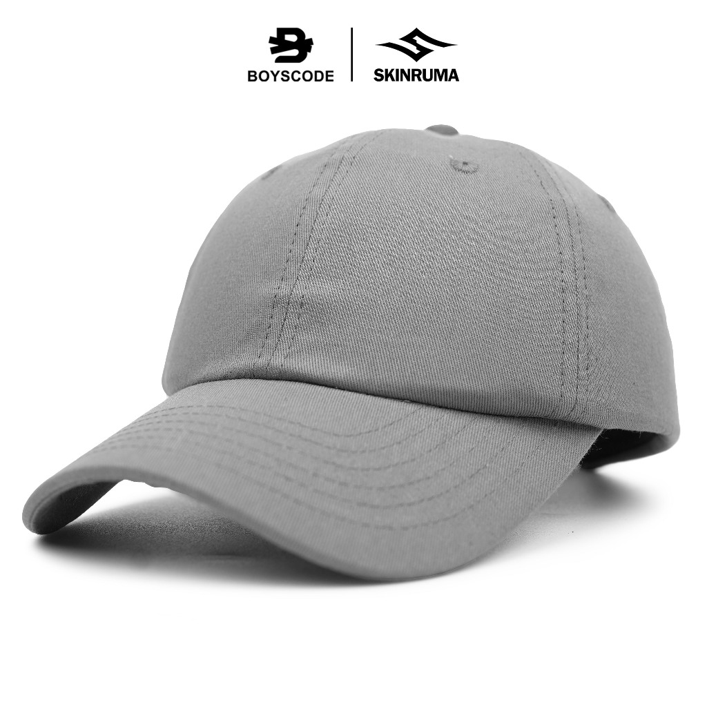 BOYSCODE Topi Baseball Polo Cap Basic Polos Premium Pria Wanita Unisex Abu / Topi Bisbol Polosan
