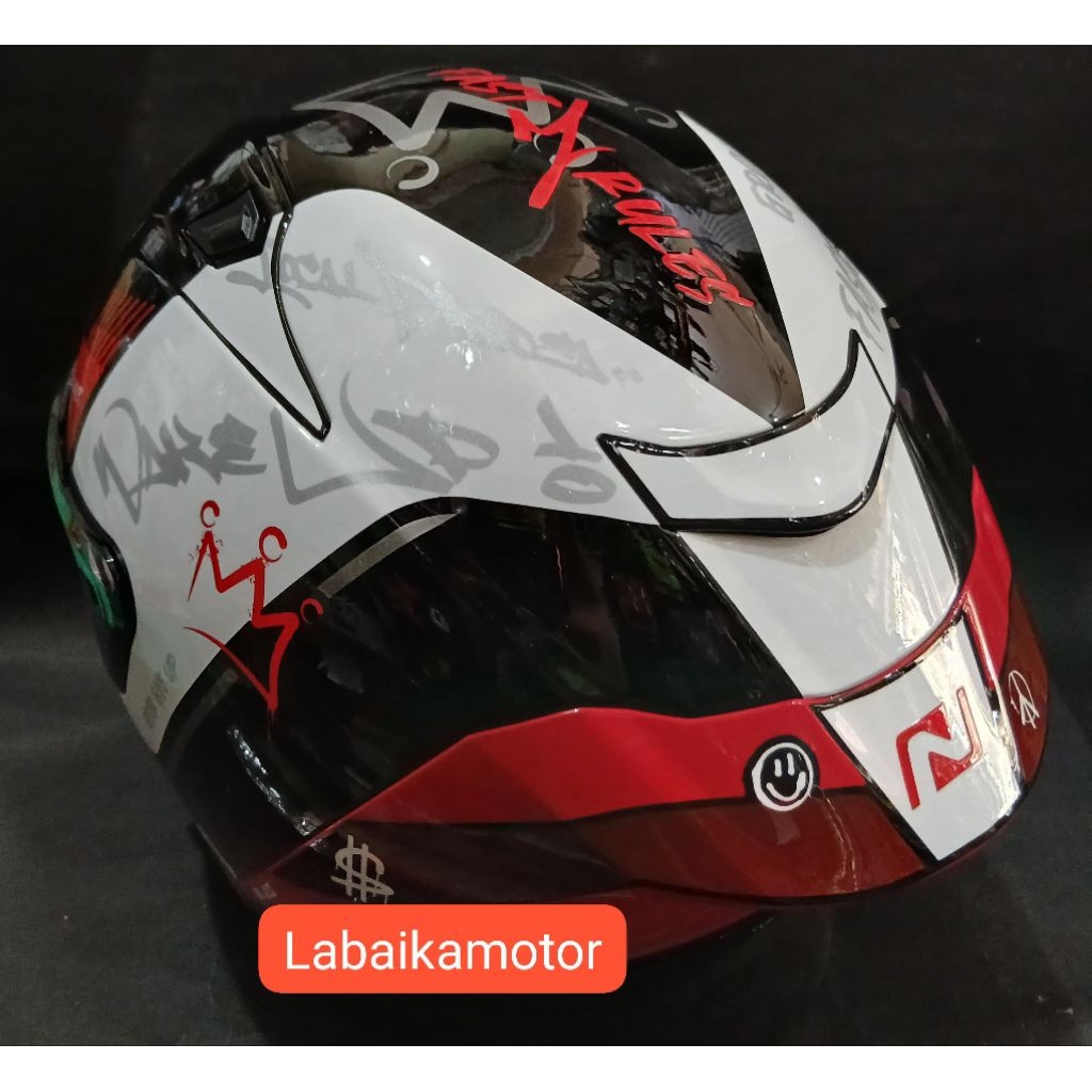 HELM NJS KAIROZ GT HALF FACE  MOTIF FAST & RULES -  NJS KAIROZ GT MOTIF