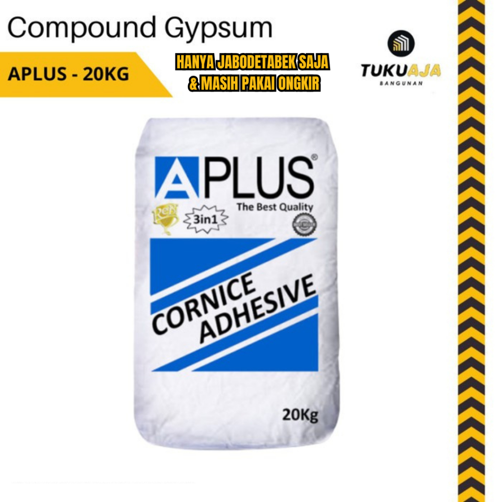 HANYA PENGIRIMAN JABODETABEK Compound Gypsum Compound Gypsum A Plus 20 Kg Cornice Aplus Plamir Dempu