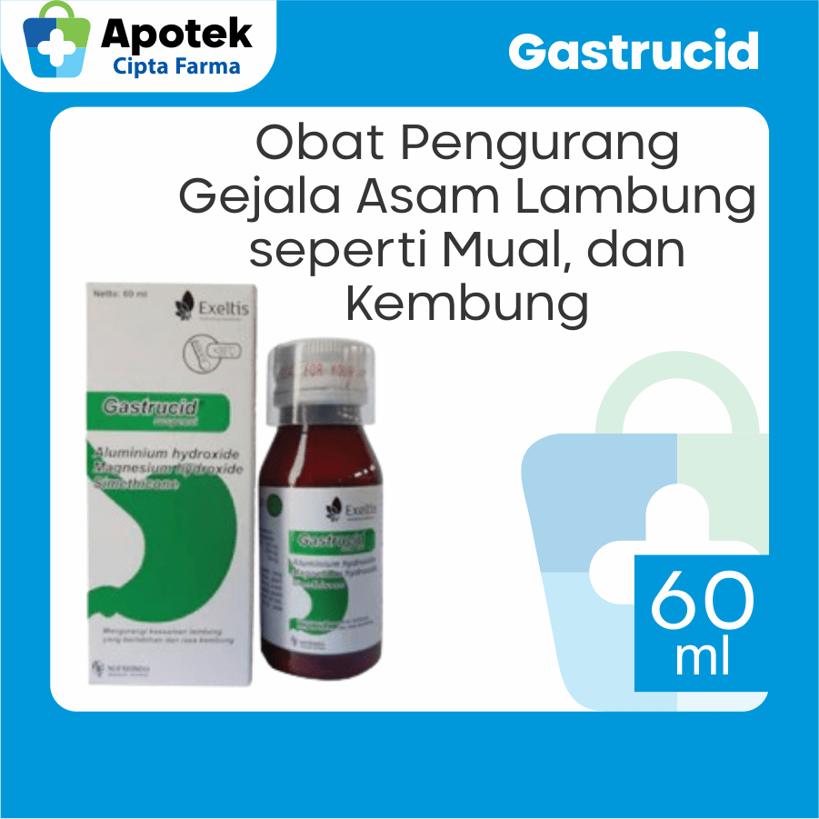 Gastrucid Suspensi 60 ml Simethicone Obat Asam Lambung Mual Kembung Nyeri Lambung dan Nyeri Ulu Hati