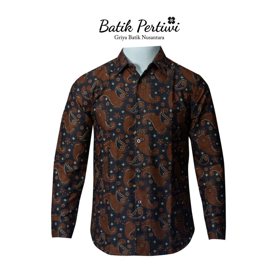 Atasan Kemeja Batik Pria Lengan Panjang Klowongan M-XXL - Batik Pertiwi Jogja