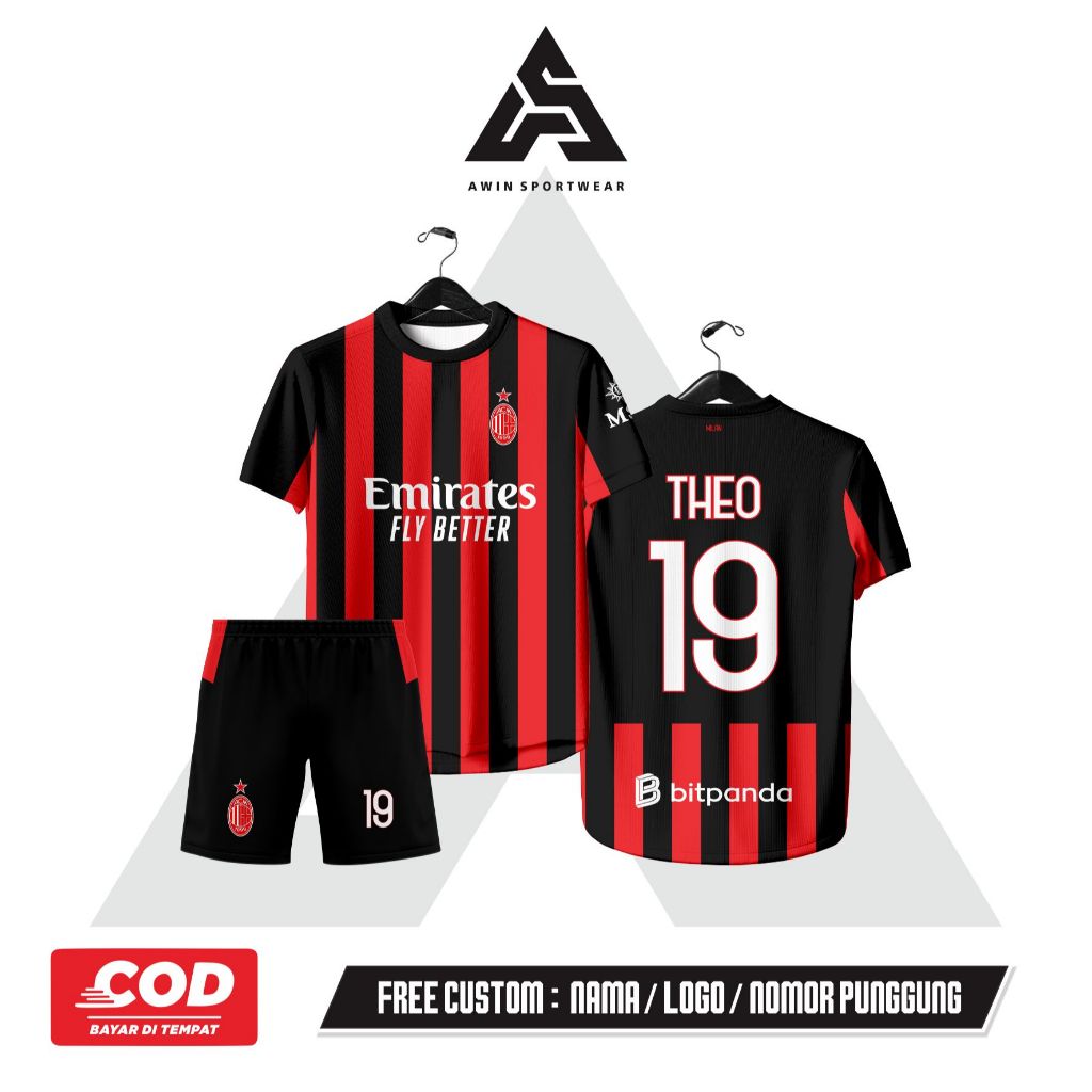 JERSEY AC MILAN FREE NAMA & NOMOR