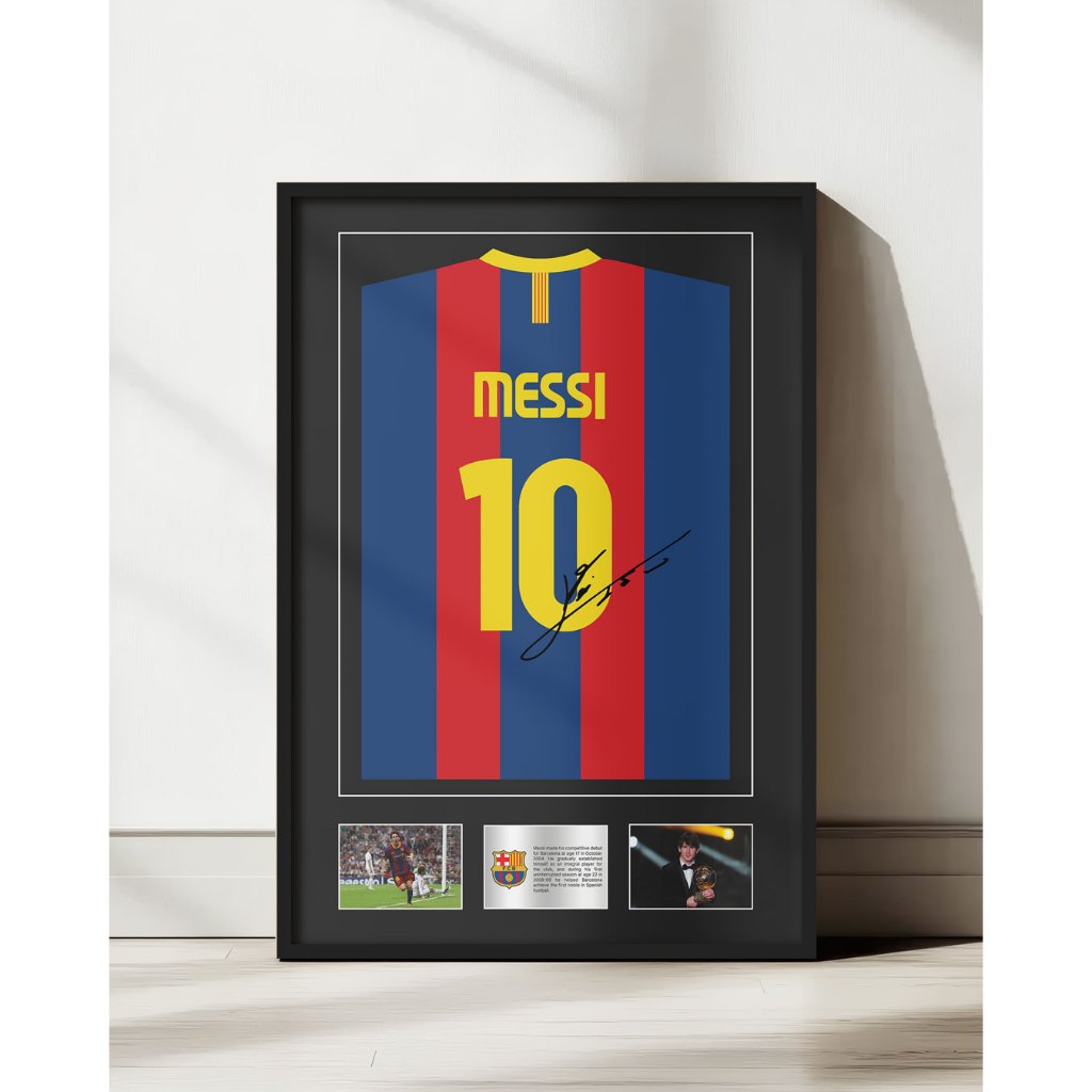 Messi Hiasan dinging Signed Jersey Frame work Barcelona