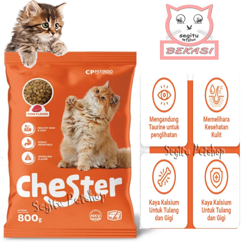MAKANAN KUCING MURAH MAKANAN KUCING PERSIA ANGGORA CHESTER KEMASAN FRESHPACK 800 GRAM