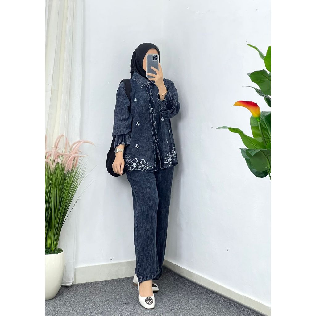 Setelan Levis Wanita Kekinian Terbaru Oneset Levis Kekinian Aplikasi Bordeir