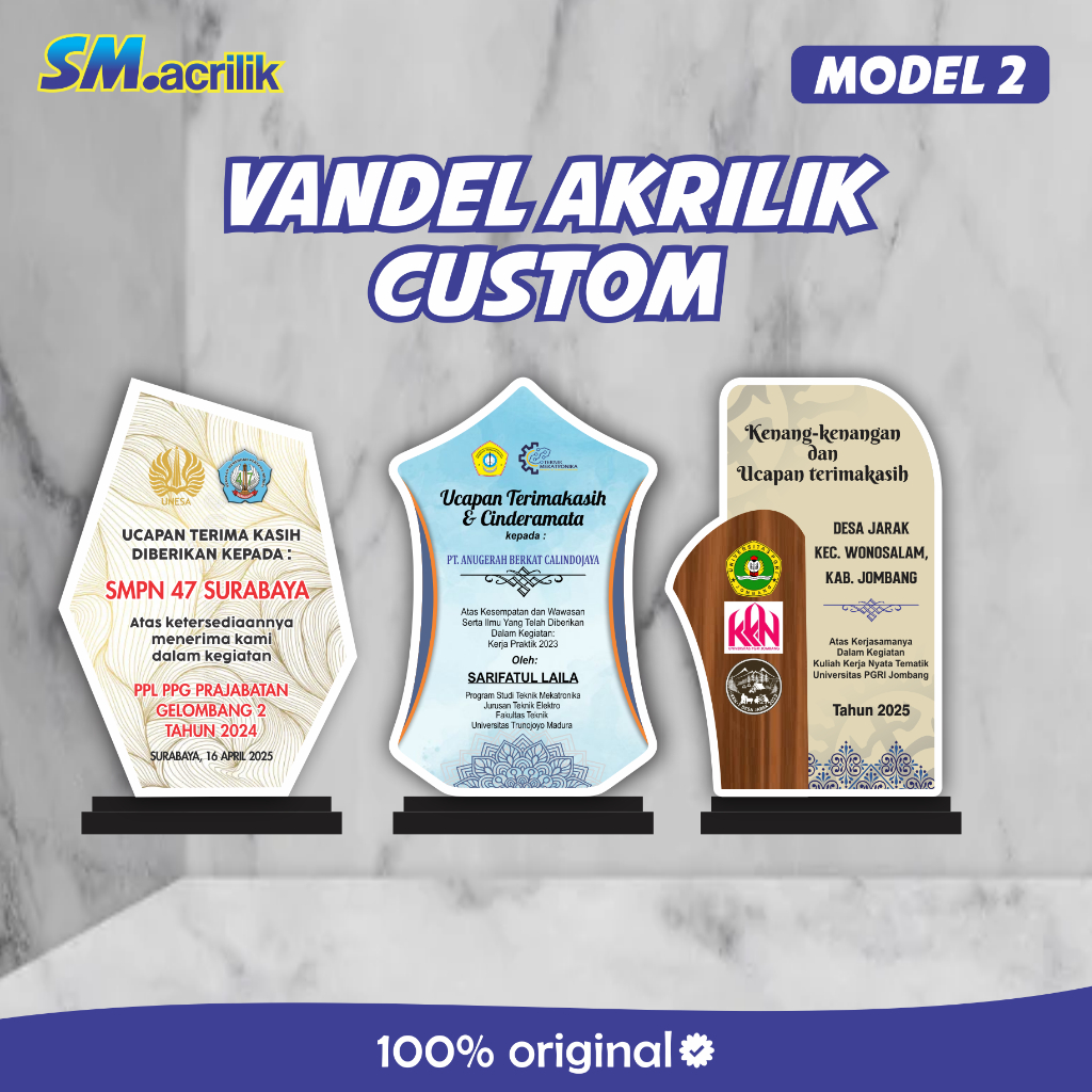 Plakat/Vandel akrilik tebal 3mm Custom Model 2 -  Akrilik desain custom