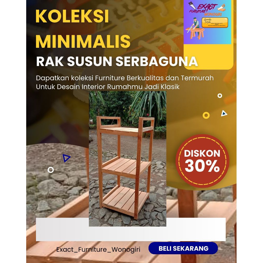 PROMO EKSTRA, Rak susun / Rak kayu susun / rak galon / rak kayu serbaguna/ rak kayu murah / meja meg