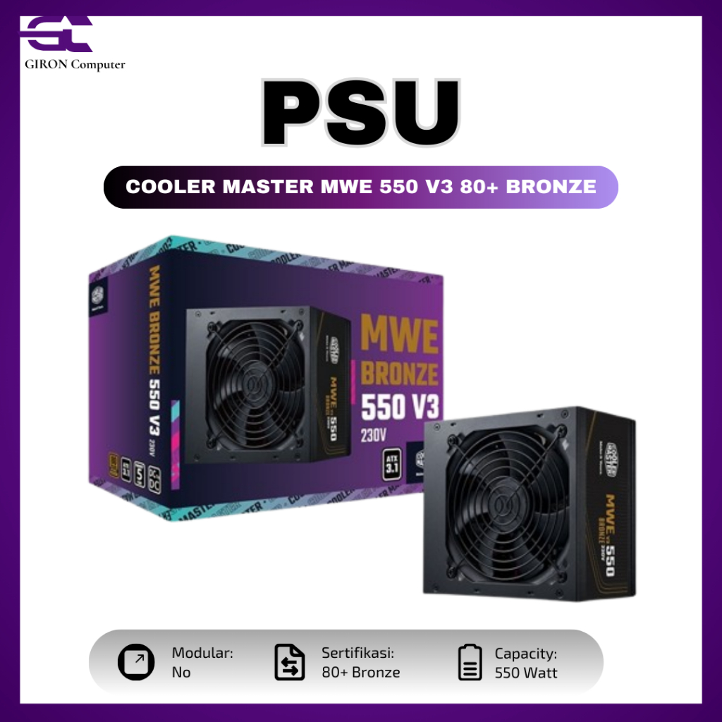 Cooler Master MWE Bronze 550 V3 - 550W 80+ BRONZE