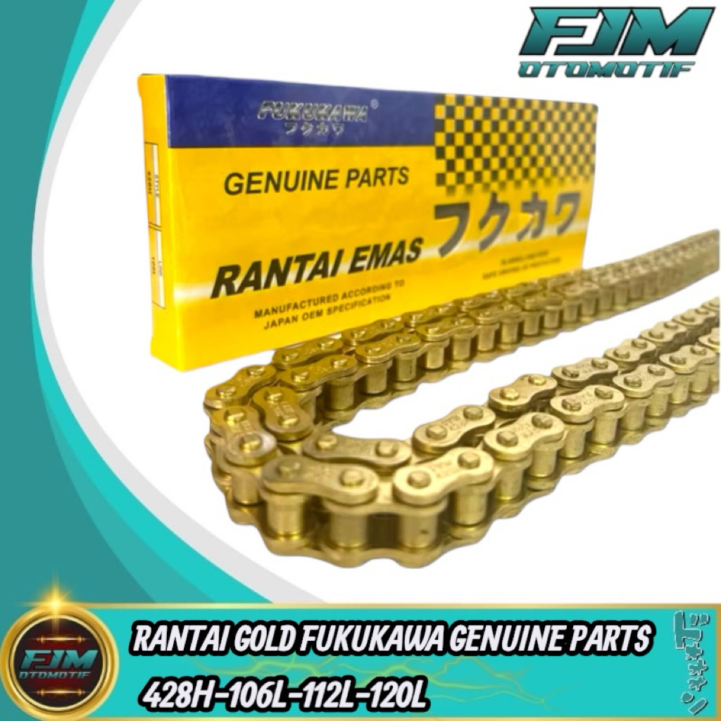 Rantai Motor Fukukawa Gold 428H-106L Grand Supra Kharisma Revo Absolute Prima Rxking Jupiter mx Jupi
