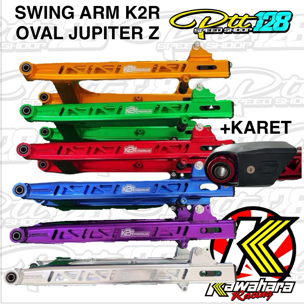 SWING ARM K2R KAWAHARA 52CM ARM DRAGBIKE JUPITER OVAL ALUMUNIUM LENGAN AYUN FIZ R LONG ARM KAWAHARA