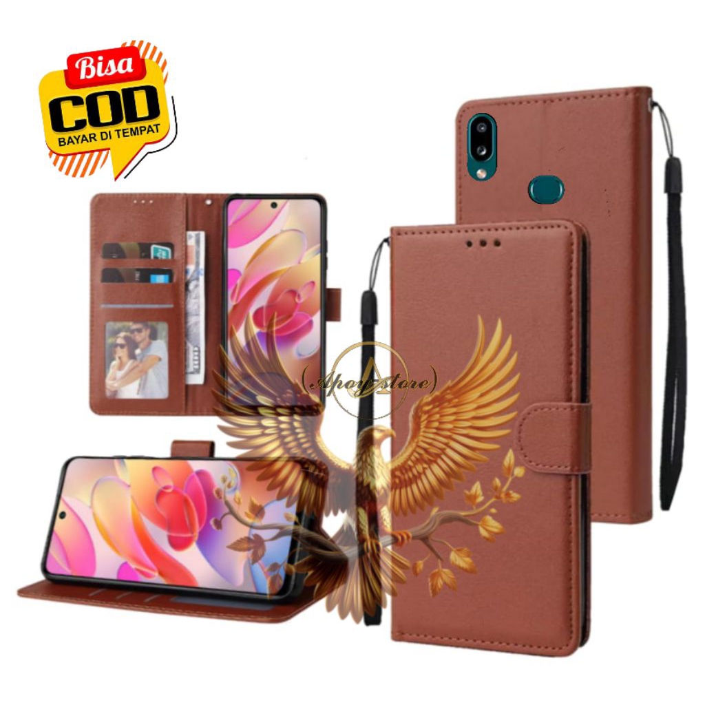 CASE HP SAMSUNG A10S - CASING DOMPET-FLIP LEATHER-SARUNG HP