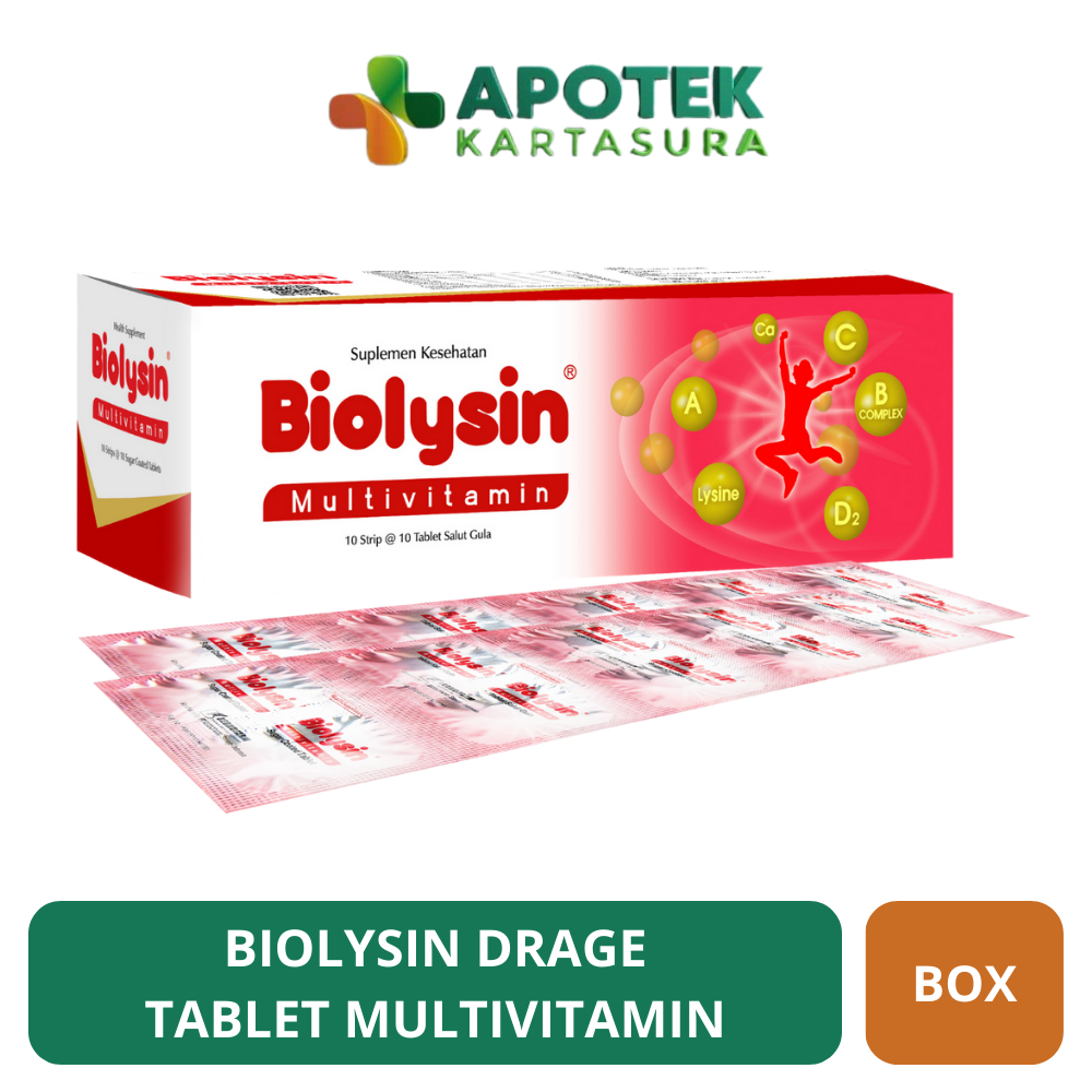 Biolysin Drage Tablet Multivitamin Perbox  - Biolysin Tablet Multivitamin Menjaga Daya Tahan Tubuh