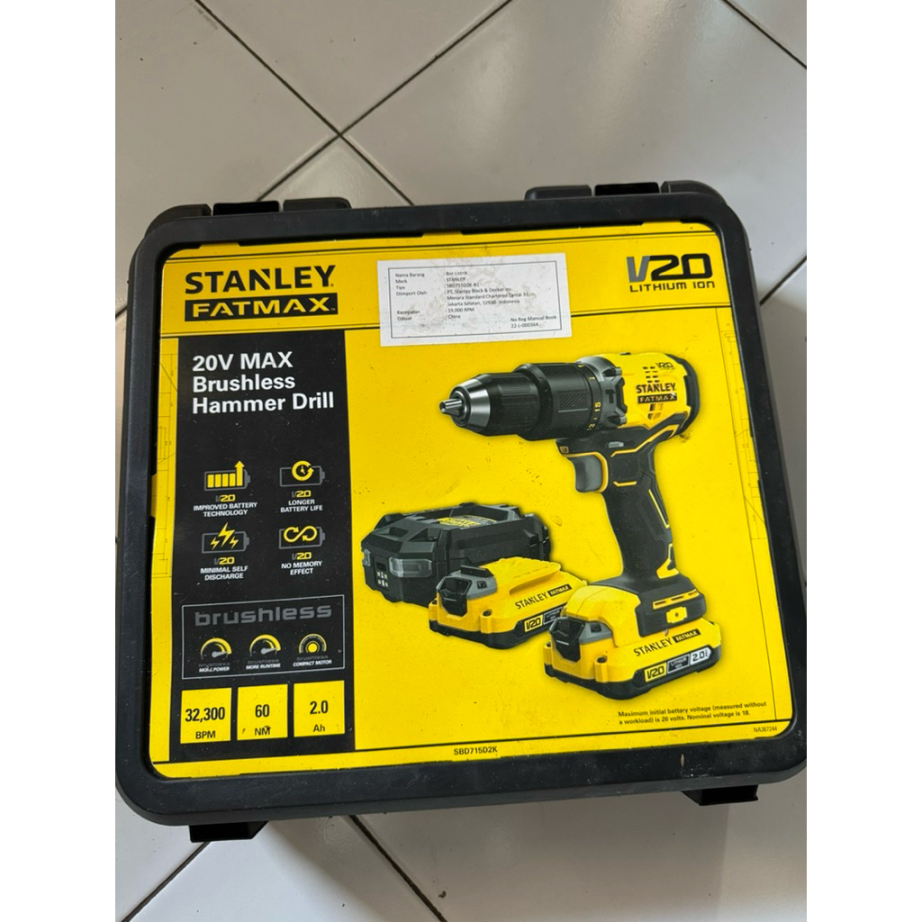 BOR portable STANLEY SBD715 drill 13mm 20V