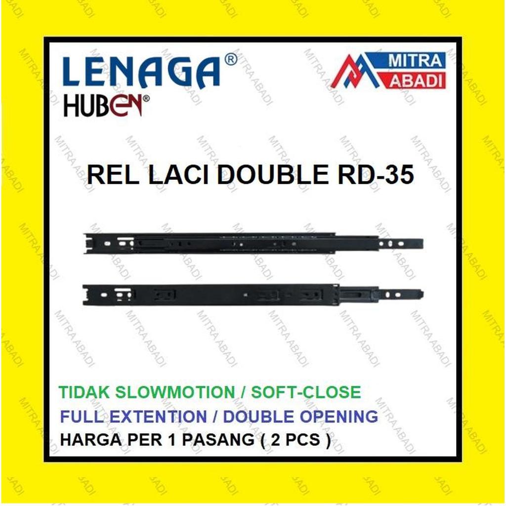 Rel Laci Double Track Full Extension LENAGA by HUBEN RD35 - 45 CM