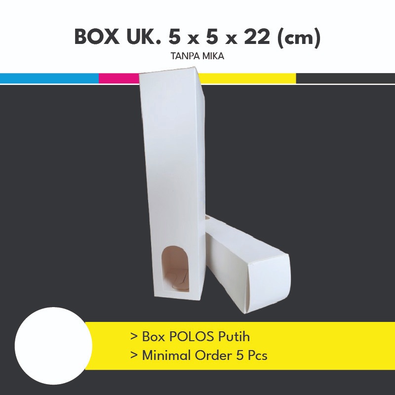 Box / Dus Packaging Polos Ukuran 5 x 5 x 22 cm Tanpa Mika Untuk Diffuser Reed