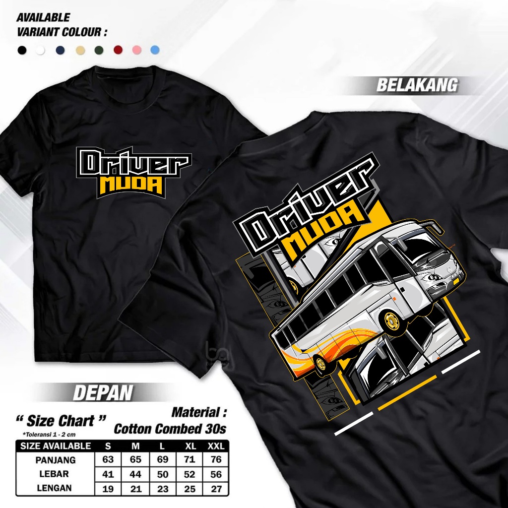 KAOS BUS MANIA COMMUNITY - KAOS DRIVER MUDA - KAOS DRIVER COTTON COMBED 30S
