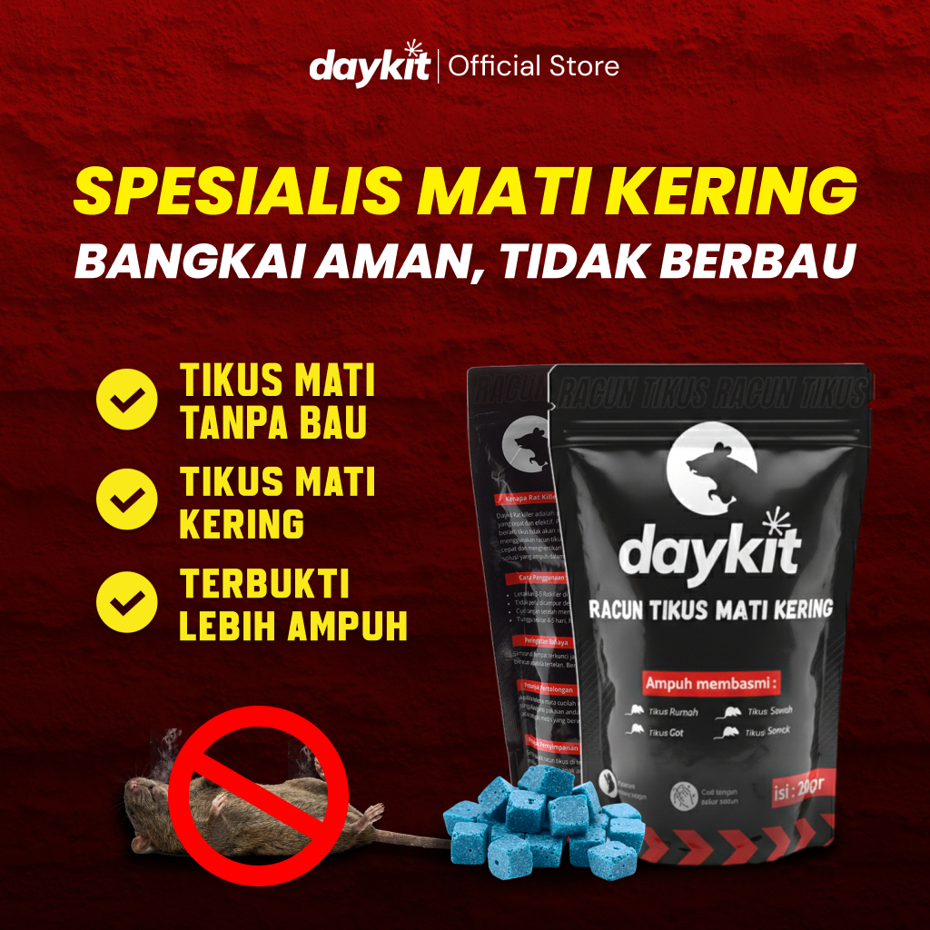 DAYKIT Racun Tikus Ampuh – Obat Pembasmi Tikus untuk Rumah Paling Ampuh Efektif