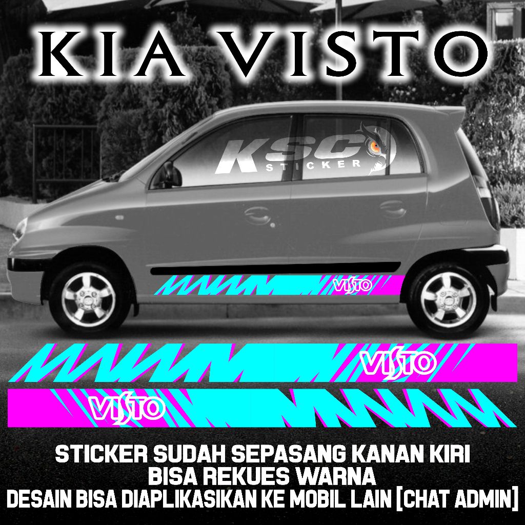 STICKER PRINTING STIKER MOBIL KIA VISTO MOTIF SLASH