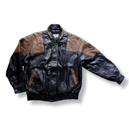 Two Tone Cowhide Leather Bomber LD 124 cm NICO BOCO SPORTS CLUB kulit sapi asli