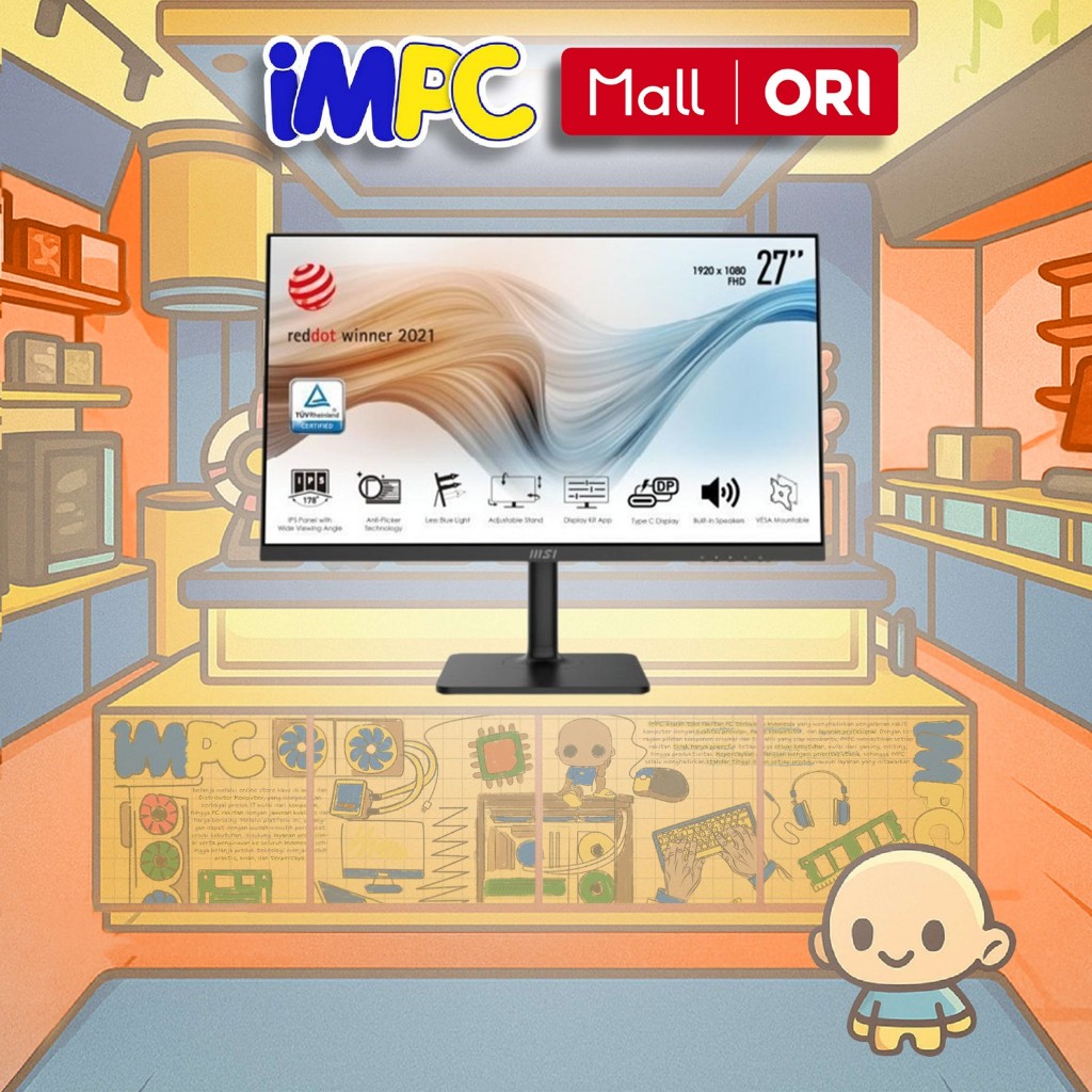 MSI LED MONITOR MODERN MD271P - Full HD IPS - Monitor 27"