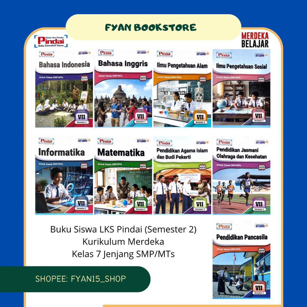 Fyan Book Store: Buku LKS Pindai untuk Siswa SMP/MTs Kelas 7 Semester 2 Kurikulum Merdeka Penerbit C