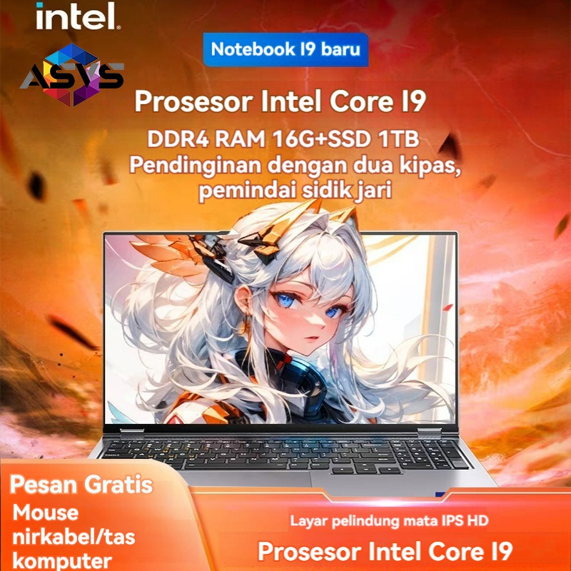 Laptop terbaru dengan prosesor Intel Core i9 generasi terbaru untuk game dan pekerjaan rumah, ukuran
