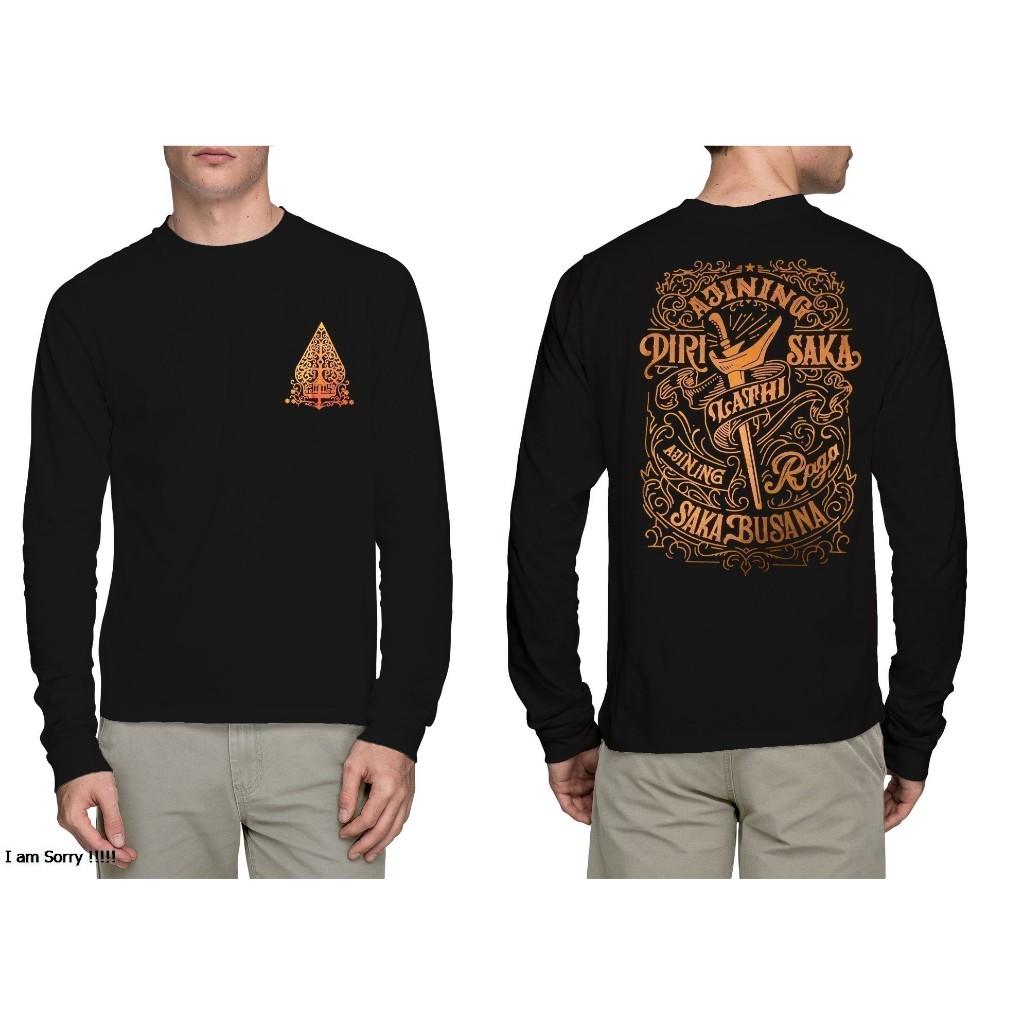 KMV T-SHIRT KAOS WAYANG AJINING SAKA LATHI LENGAN PANJANG - KAOS DISTRO PRIA JAWA CULTURE MURAH