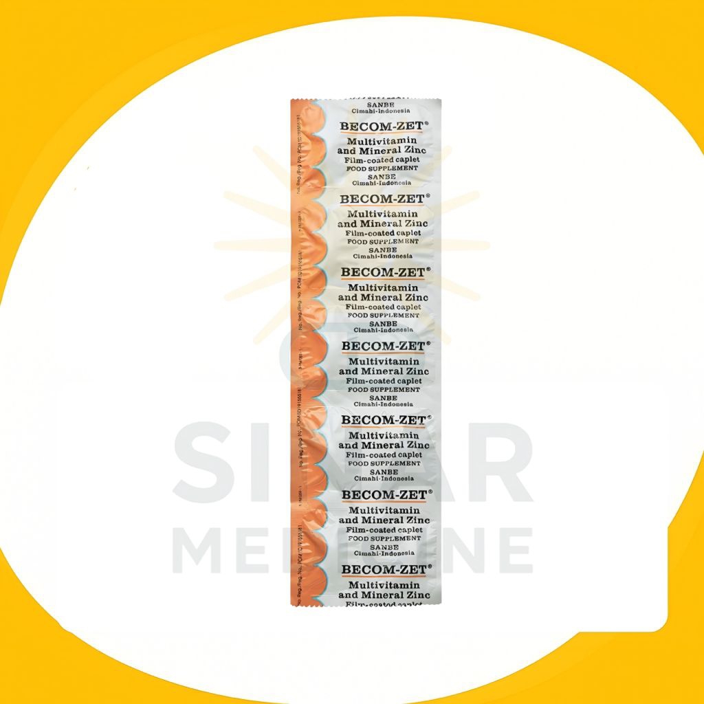 Becom-Zet Multivitamin dan Mineral Zink Tablet : Suplemen Kesehatan Untuk Dewasa