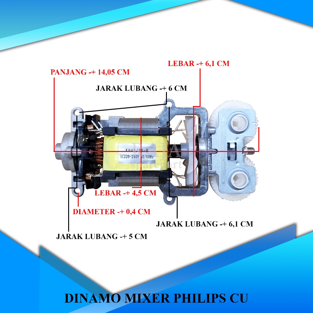 MOTOR MESIN MIXER PHILIPS DMPHC / DINAMO MIXER CU