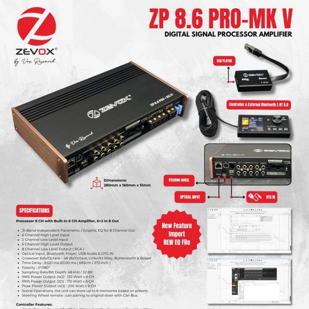 Processor DSP 8 channel zevox ZP 8.6 PRO MK5 zevox ZP 8.6 MK V DSP new 2025