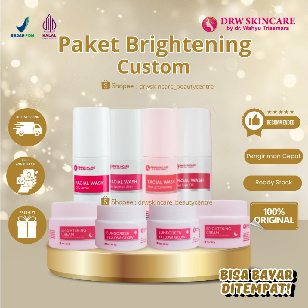 Paket Flek Hitam | Paket Brightening Cream 1,2,3 DRW Skincare