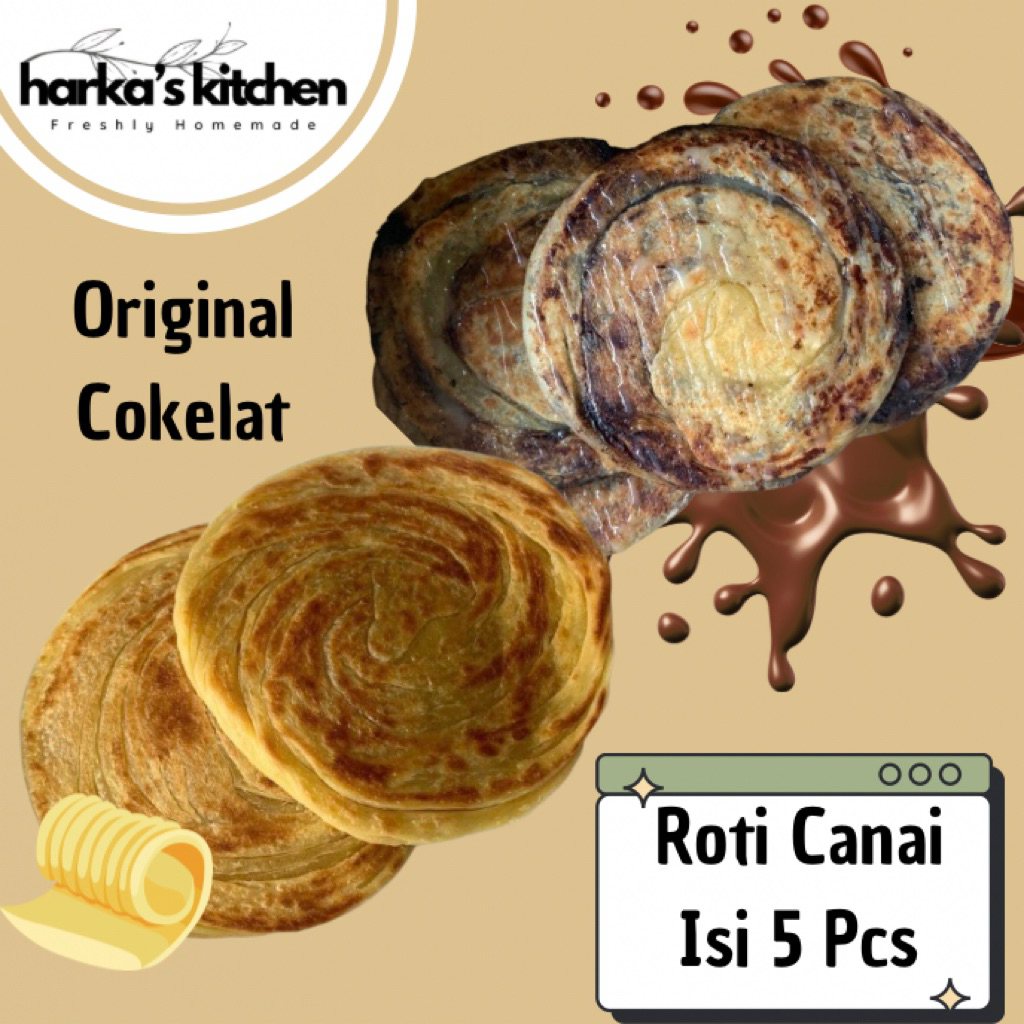 Roti Maryam / Roti Canai Harka Coklat dan Ori Besar Isi 5 450gr home made