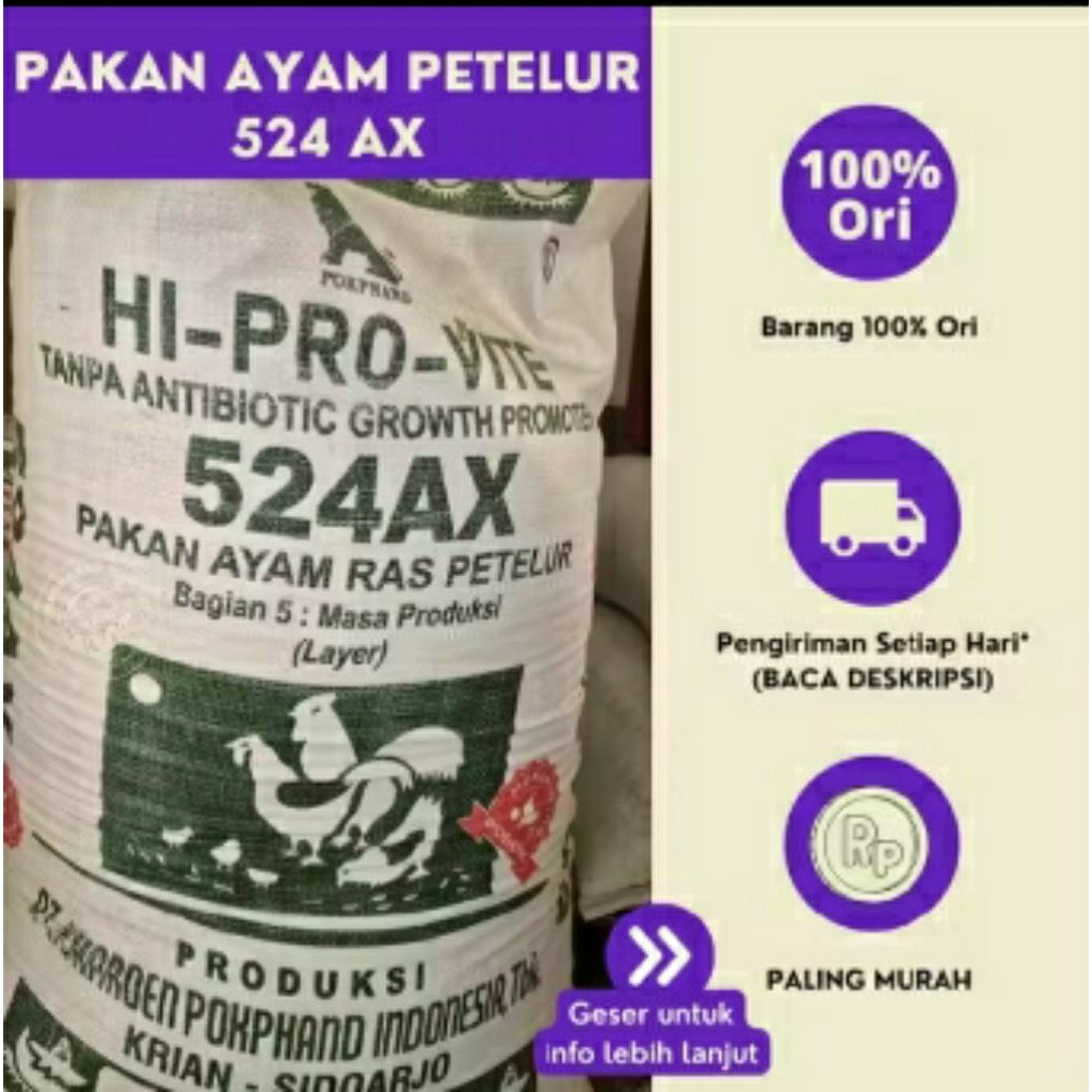 Pakan ayam ras petelur 524AX hi pro vite