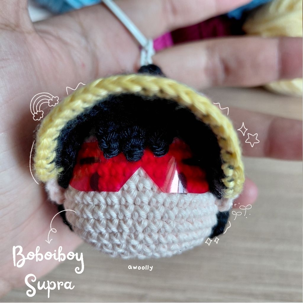 Gantungan Kunci Boboiboy Sopan Rajut Boboiboy Keychain