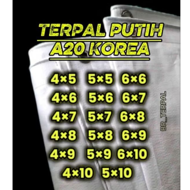 TERPAL PUTIH A20 KOREA BUAT TENDA & PAGGUNG