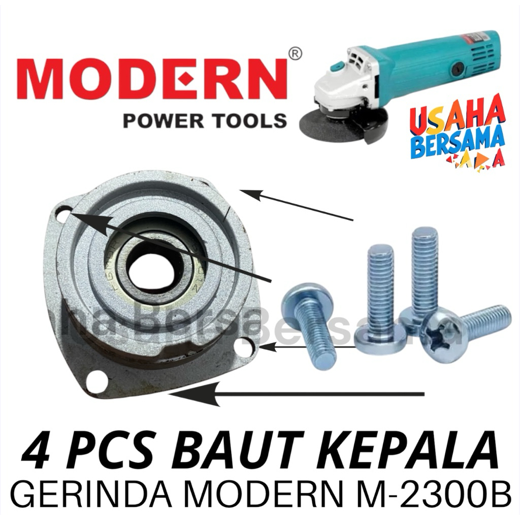 4 PCS BAUT GERINDA M2300B BAGIAN KEPALA 4 BIJI BAUT SEKRUP KEPALA DEPAN GERINDA MODERN M2300 2300B 2