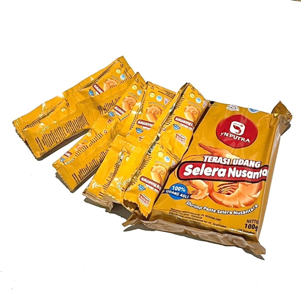 terasi udang yn putra selera nusantara 100gr isi 20 sachet ( 5gr x 20sachet )
