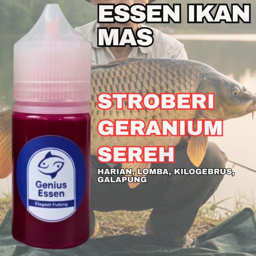 ESSEN IKAN MAS VARIAN STROBERI GERANIUM SEREH essen ikan mas harian essen ikan mas lomba essen ikan 