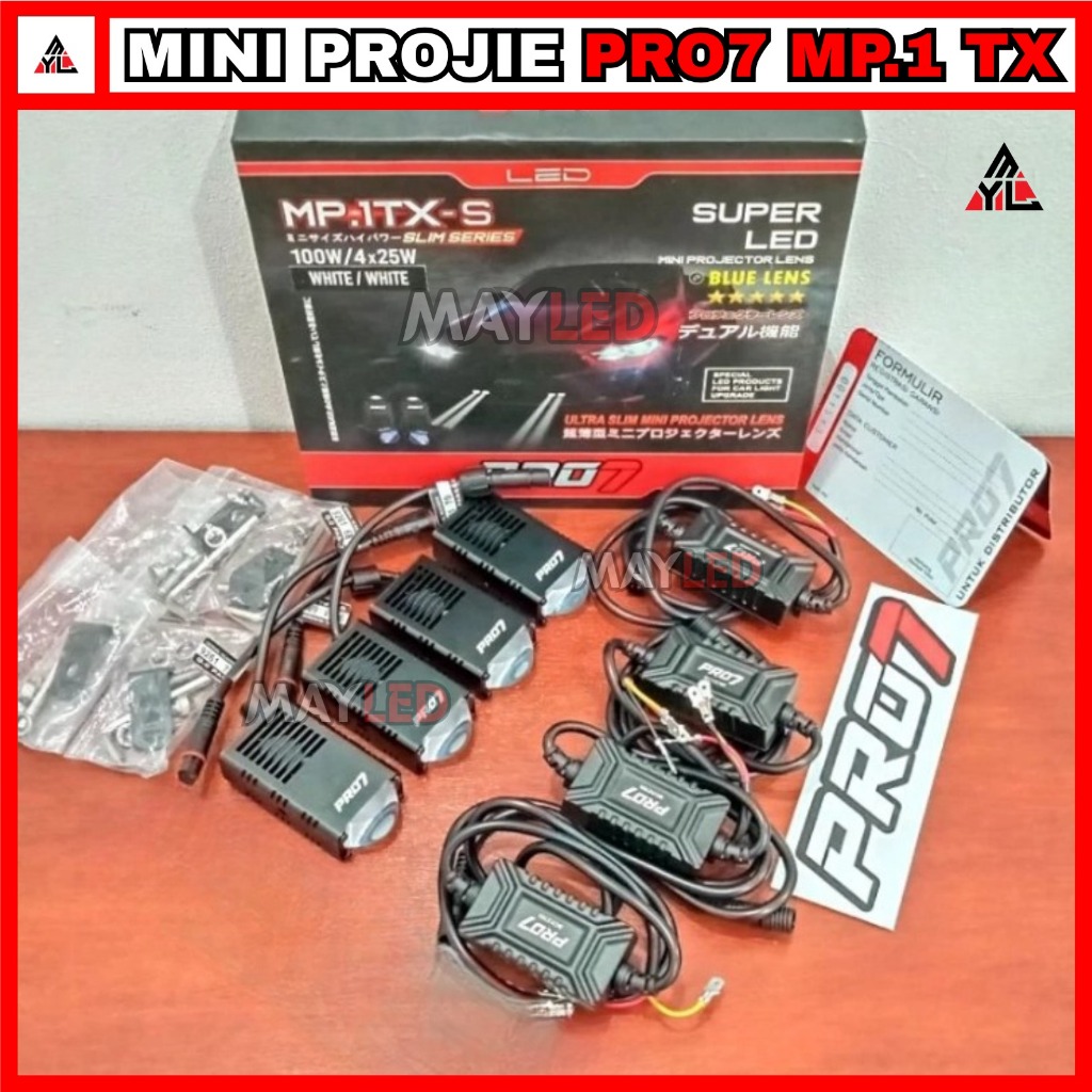 MINI PROJIE PRO7 MP. 1TX - S / MP1TX SLIM Blue Lens 4x25W / MP1TXS