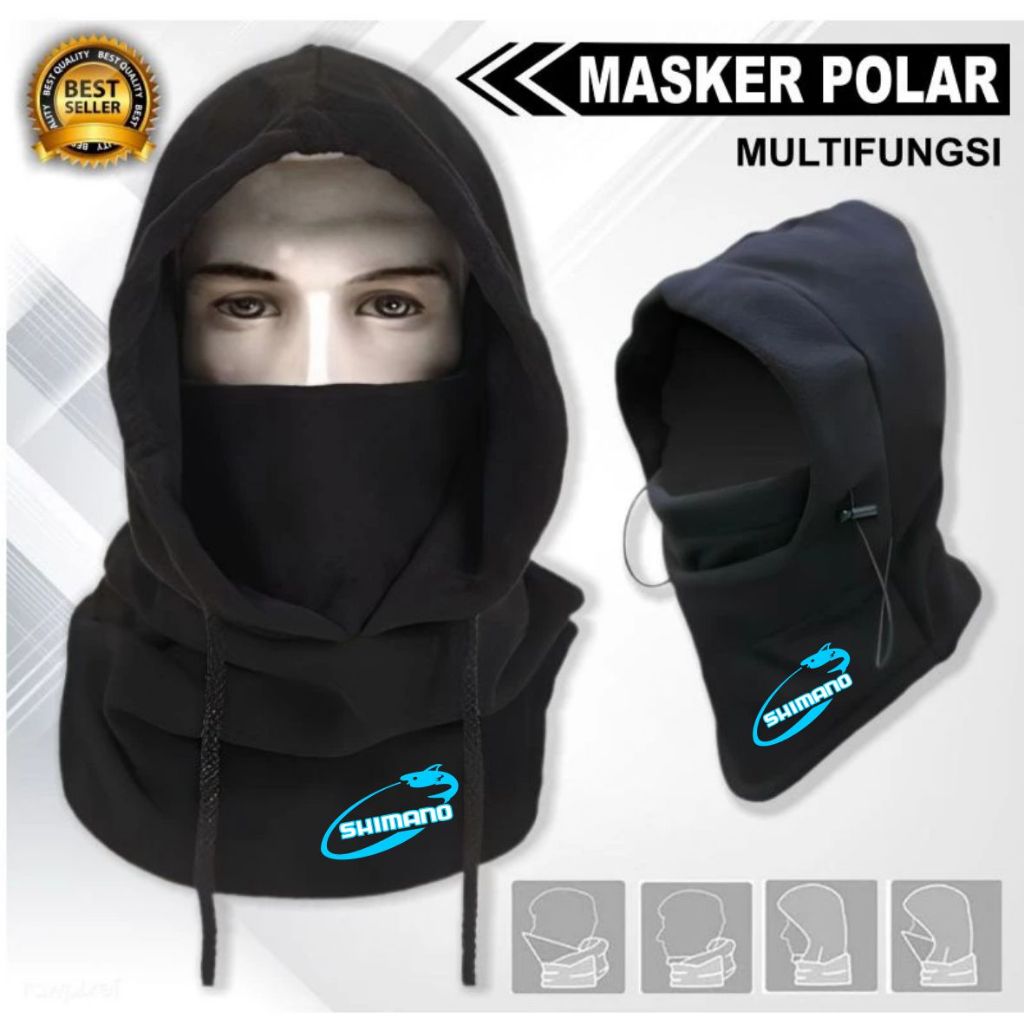Simano Topi Mancing Full face Kupluk Masker Polar Ninja Nyaman Tebal All Size Dewasa