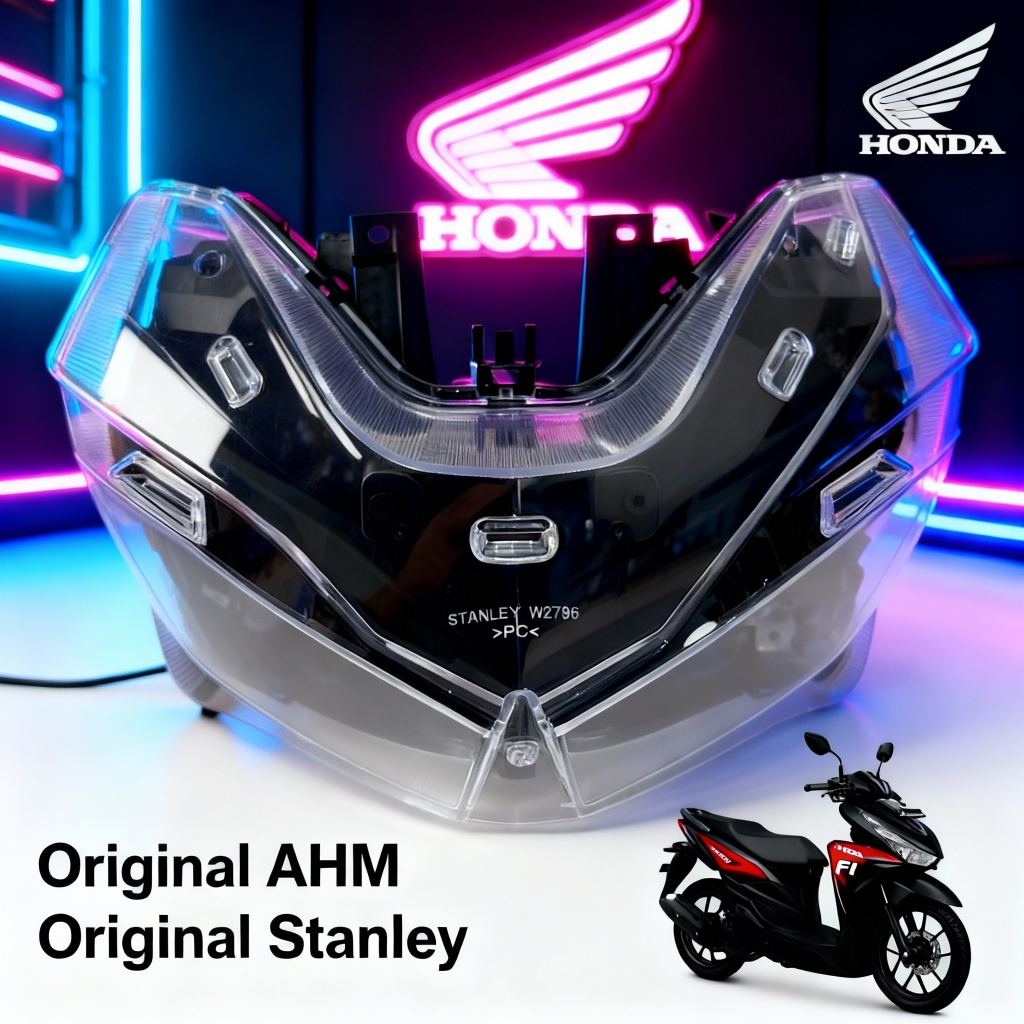 ORI STANLEY MIKA KACA LENSA HOUSING BATOK RUMAHAN LAMPU DEPAN VARIO 125 150 OLD ORI AHM HONDA 2015 2