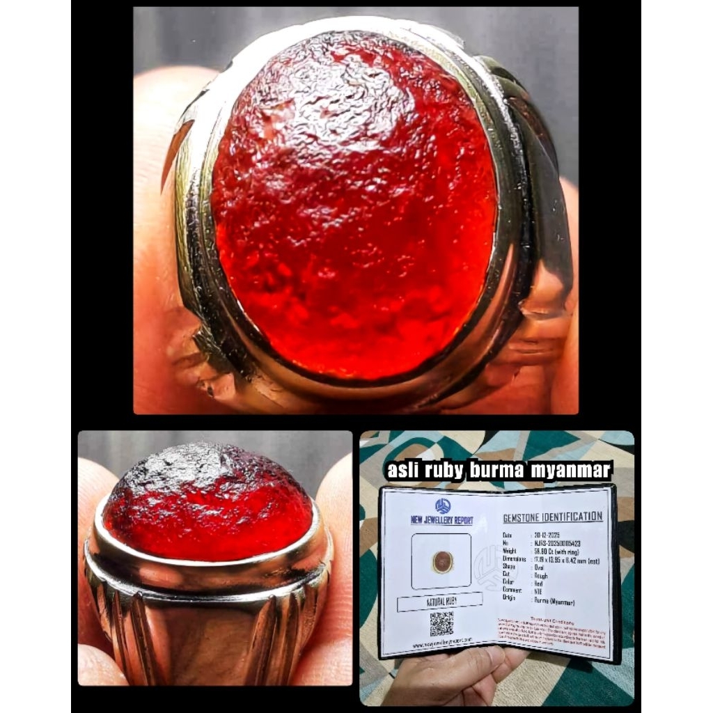 ruby jumbo asli alami bongkahan warna pigeon burma