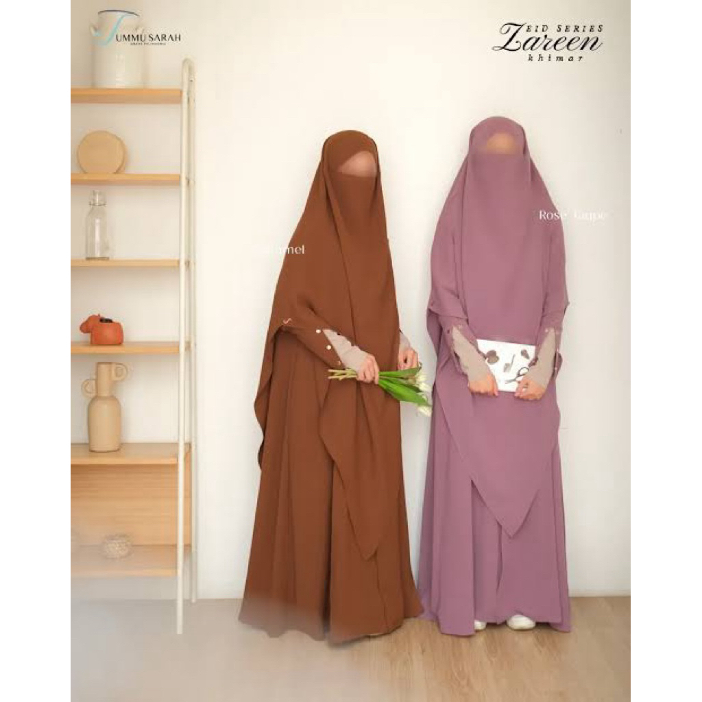 New prewash only Zareen abaya set fk (preloved) caramel ummu sarah mazen anti UV