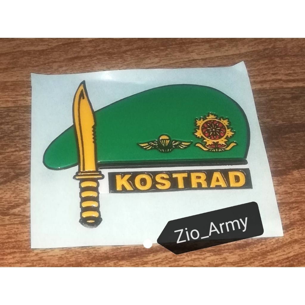 Stiker Embos Timbul Baret Hijau Kostrad